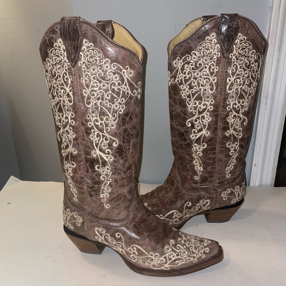 Corral Tan Leather Handcrafted Boots